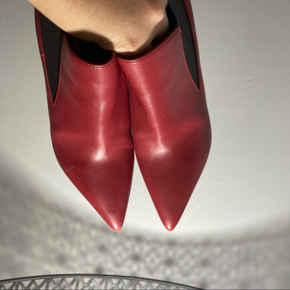 YSL Saint Laurent Red Leather Stretch Booties EU 39.5 / 9.5 US Women shoe - Picture 10 of 10